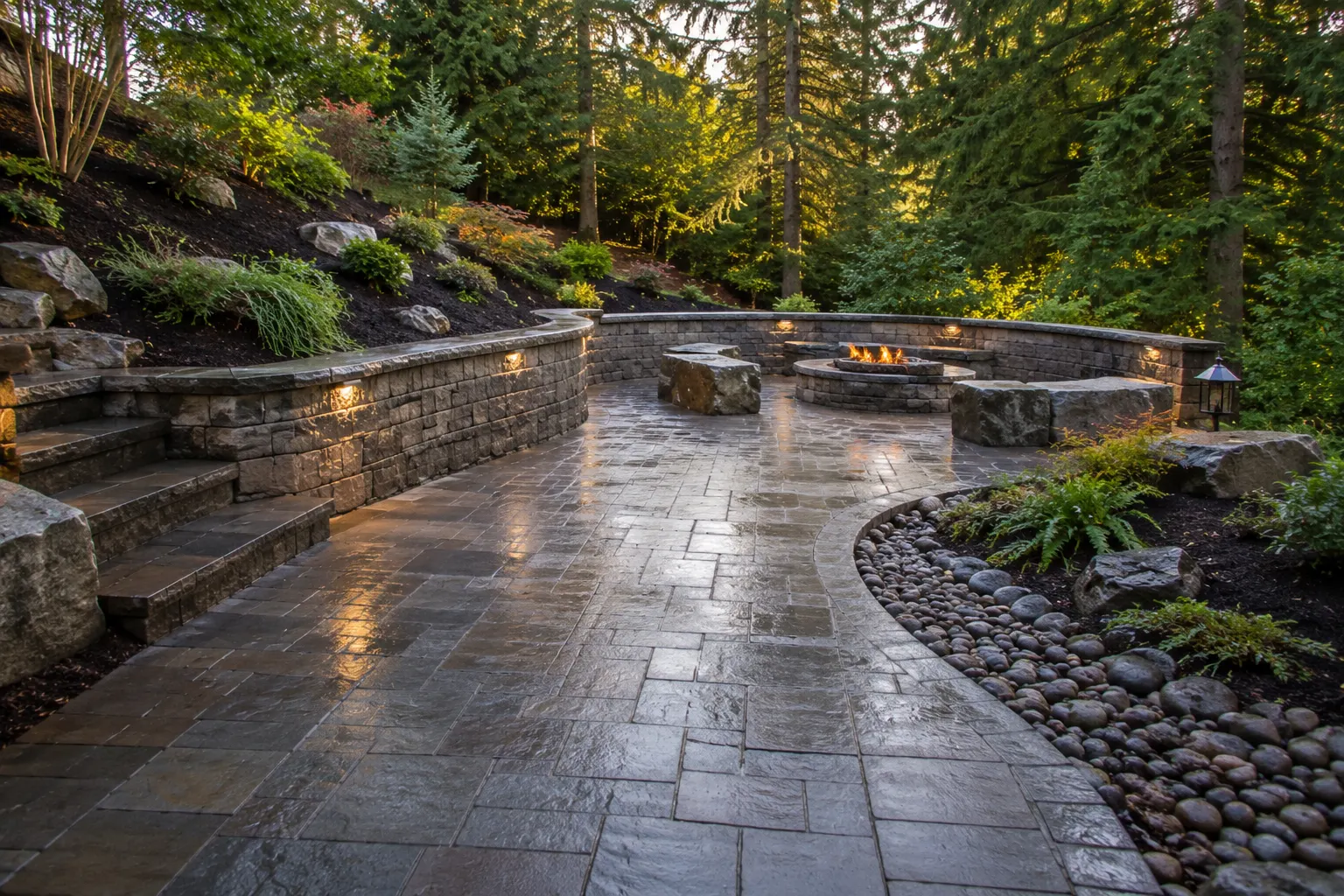 You are currently viewing Landscape Construction in Portland: Patios, Walkways, and Retaining Walls That Actually Hold Up